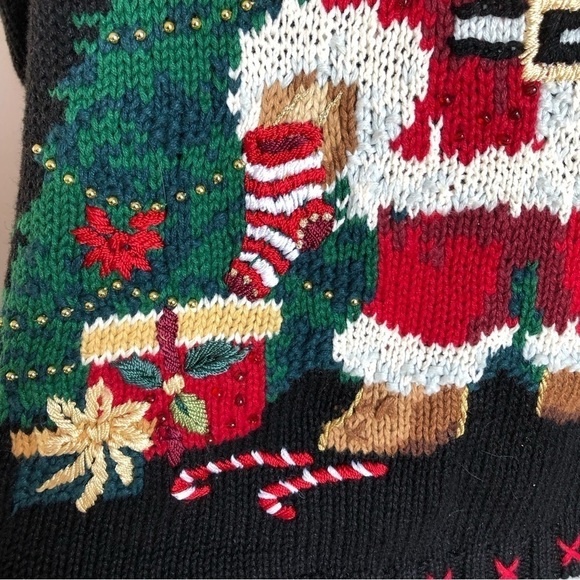 Vintage Christmas tree teddy bear sweater - Picture 3 of 7